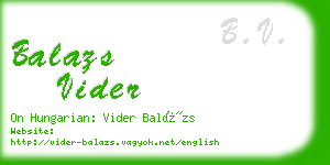 balazs vider business card